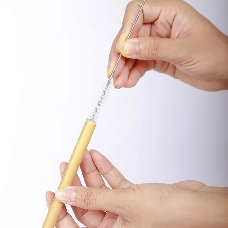Natural Organic Reusable Bamboo Straw Set