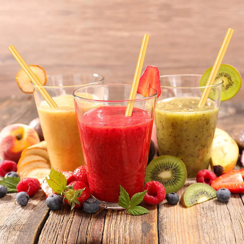 Natural Organic Reusable Bamboo Straw Set