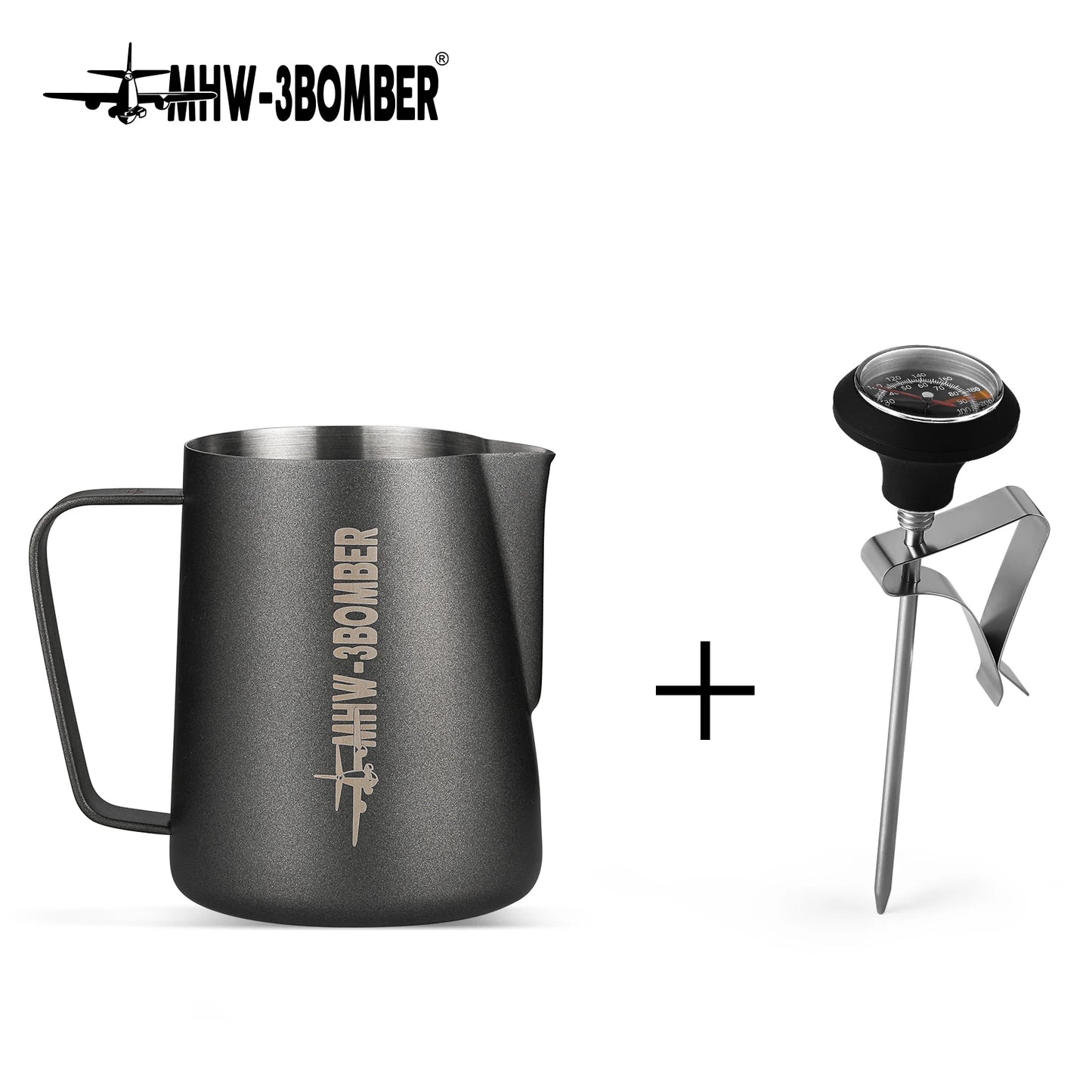 Stainless Steel Milk Frothing Pitcher with Thermometer