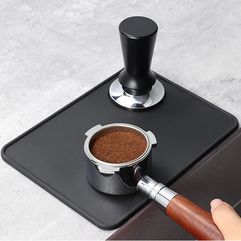 Black Silicone Coffee Tamper Mat Rest Holder