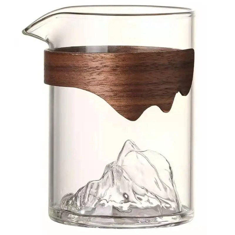 Transparent Heat-Resistant Glass Cup Wood Handle